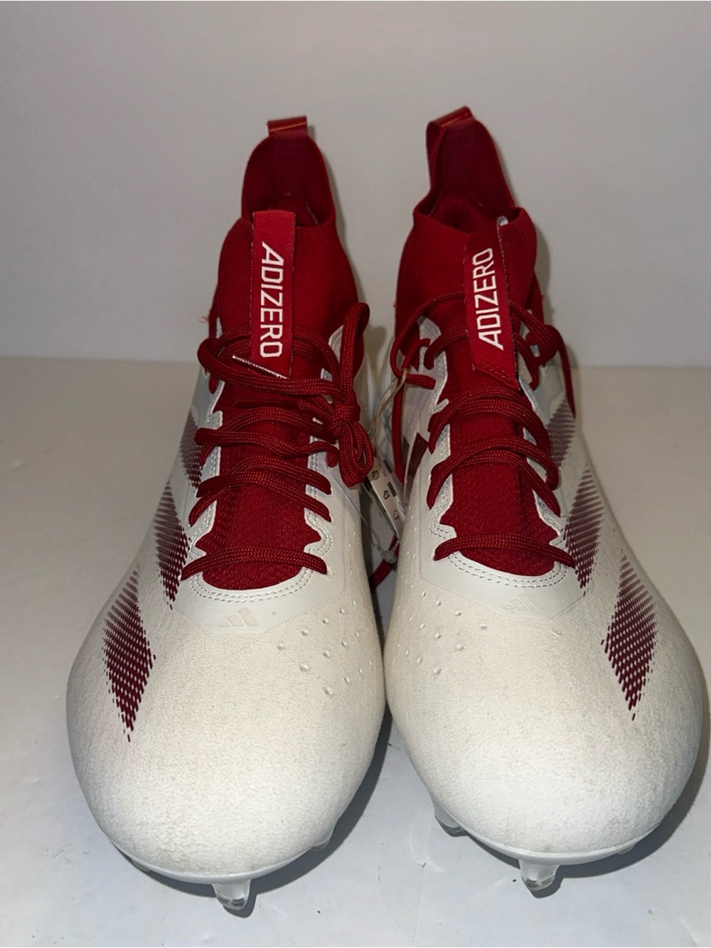 ADIDAS ADIZERO IMPACT+ FOOTBALL CLEATS WHITE RED MEN’s size 15 NEW W TAGS￼